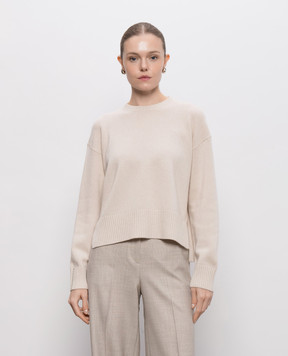 Peserico Beige wool, silk and cashmere sweater with monil chain A99267F07K09283