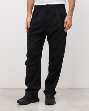 Tom Ford Black wool, cashmere and silk cargo pants SCC004FMW084