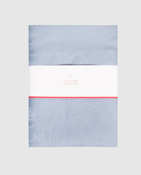 Le Jacquard Fraincais Tivoli blue linen tablecloth 31299