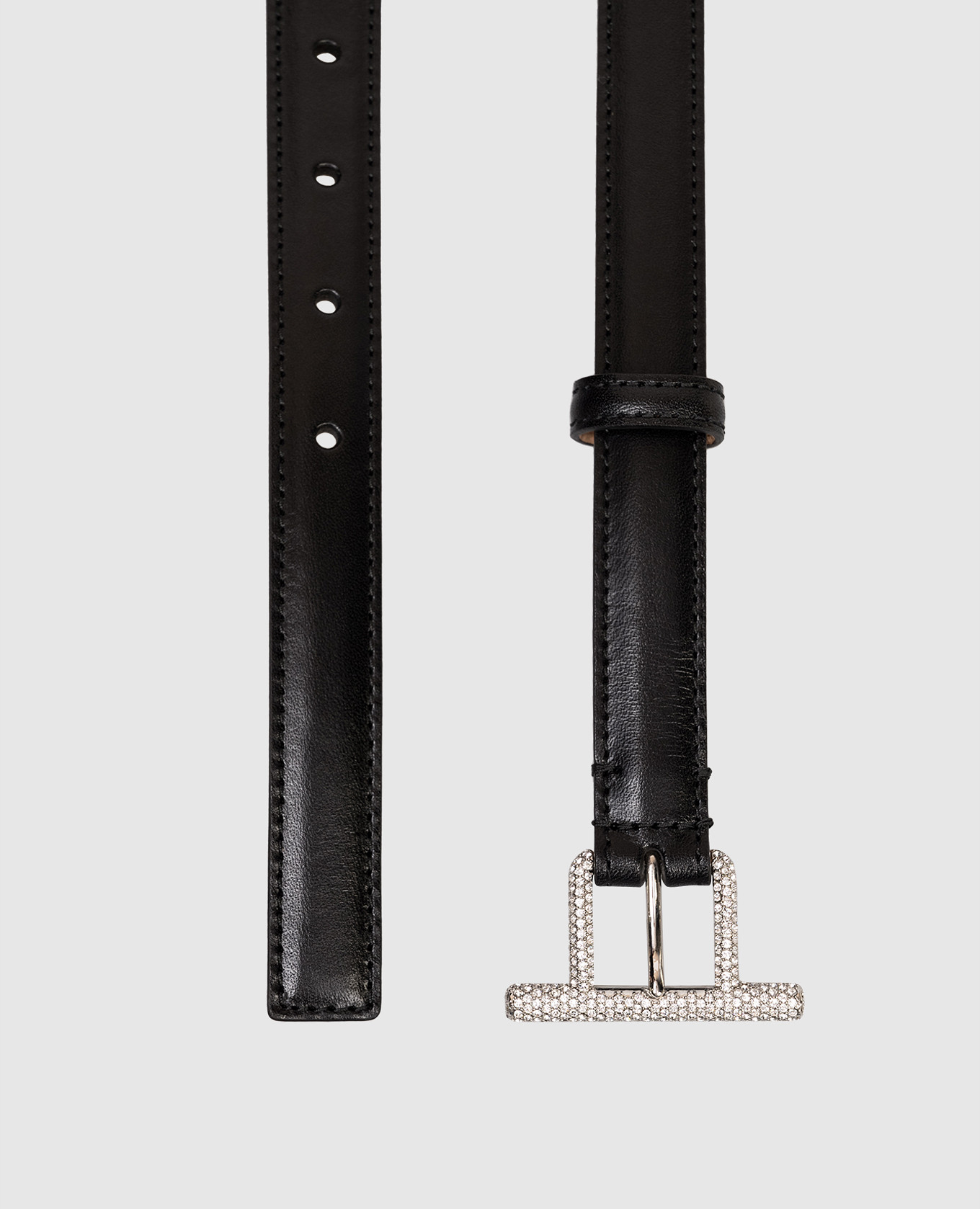 

Black leather belt with crystals Alexander McQueen