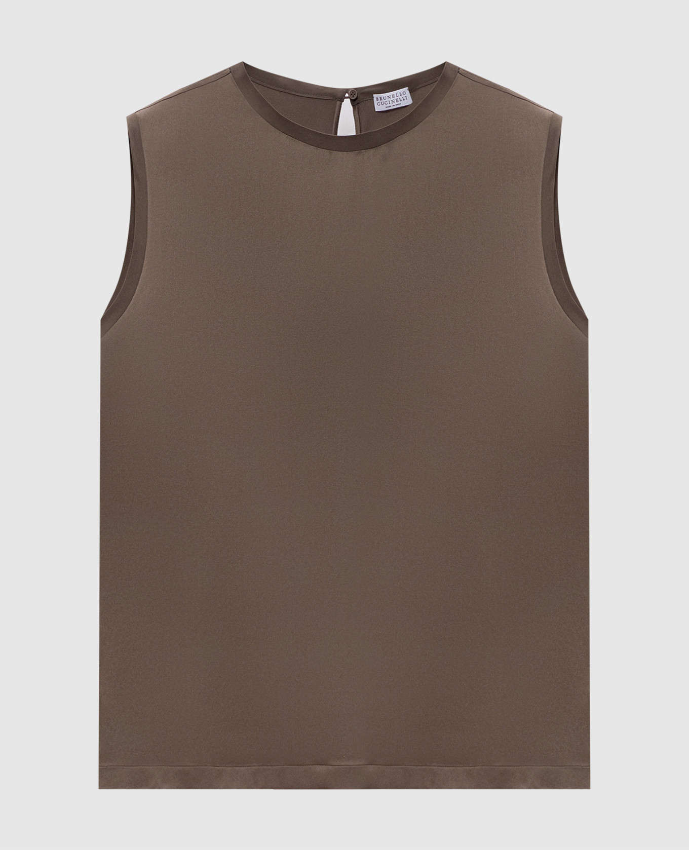 

Brown silk top with shiny texture Brunello Cucinelli