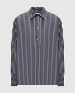Loulou de Saison COLTON gray striped shirt blouse COLTON