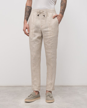 ISAIA Beige linen pants PNC016P9120