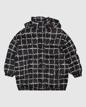 Balmain Children's black checked down jacket BZ2B30N0447610
