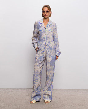Off-White City Nature Habutai Pajama-Style Shirt 2FB00557T