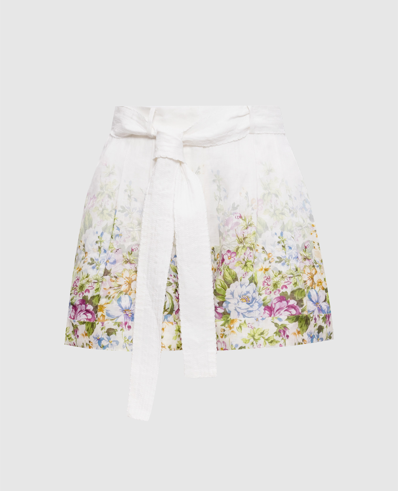 Lola white printed linen shorts
