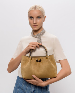 Valentino Khaki suede tote bag 9W2B0T83AHA