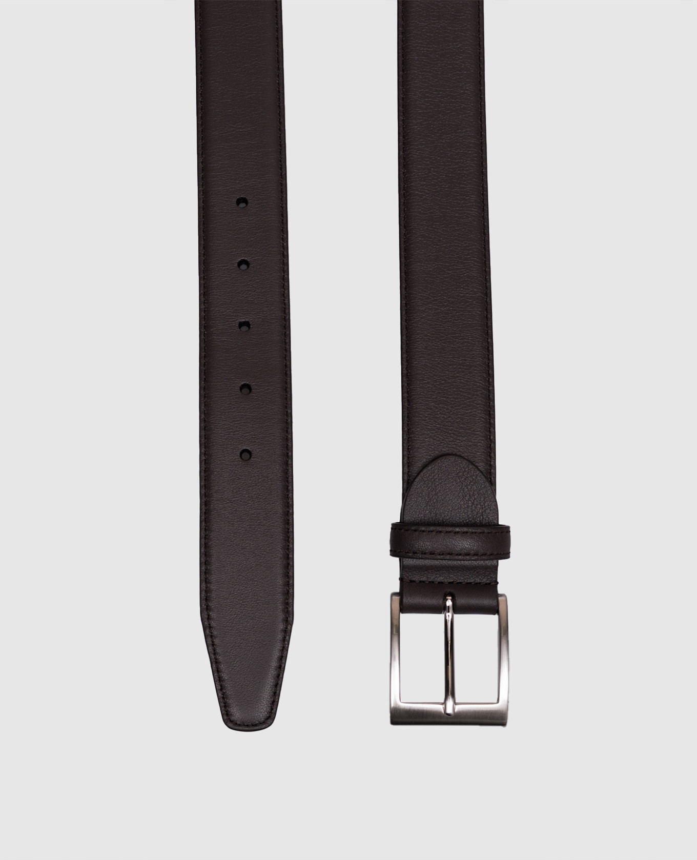 Brown leather belt Canali 3