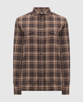 Brunello Cucinelli Brown checkered shirt MY6544008