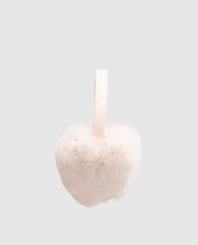 Yves Salomon Enfant Ivory children's headphones with rabbit fur 24WEA008XXREXX