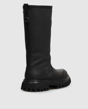Dolce&Gabbana Children's black combination boots with fur D11436A3M463738