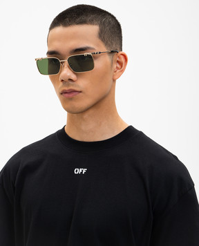 Off-White Gold sunglasses with OFF logo OW2031765559
