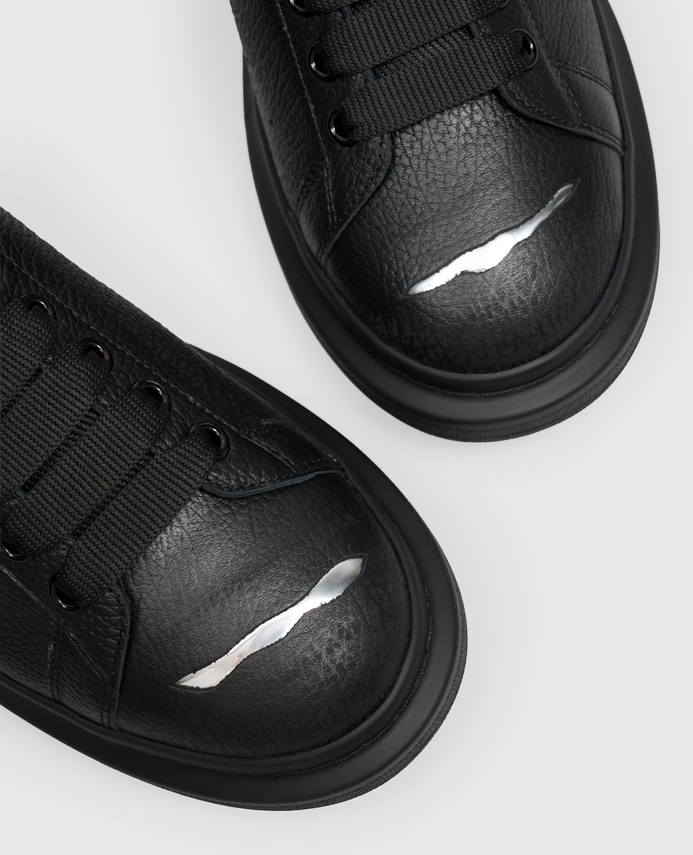 Black Oversized Leather Sneakers Alexander McQueen 5