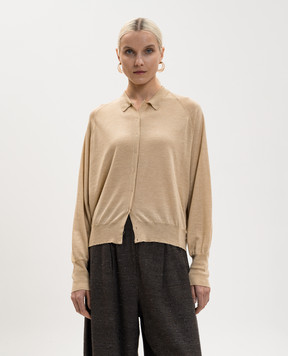 BOBOUTIC Beige cashmere, silk and hemp cardigan 5007
