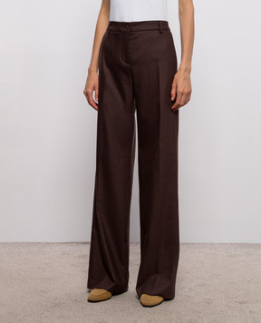 Marco Pescarolo Femmena brown wool and cashmere pants FEMMENAD5429