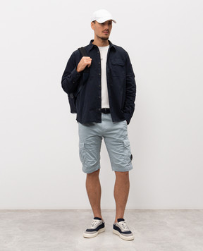 C.P. Company Blue cargo shorts with patch MBE746A005694G