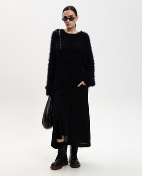 Y`S Yamamoto Black midi skirt with wool YLS03104