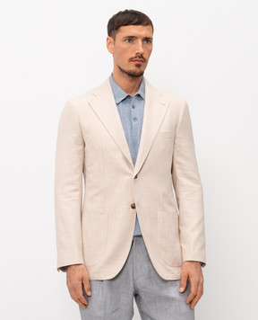 Pini Parma Beige jacket with silk JABEIGELP
