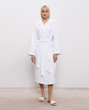 Symbol Home White terry robe with hood BAMBOOSPONGEBATHROBE