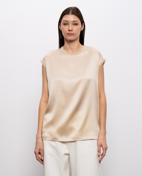 Brunello Cucinelli Beige silk top MPC59EH500