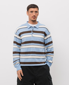 JW Anderson Blue striped wool polo shirt KW1521YN0457