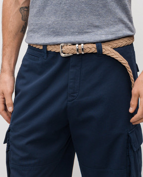 Brunello Cucinelli Beige suede braided belt MAURP253