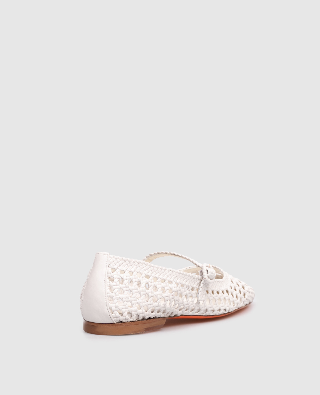White leather braided ballet flats Santoni 3