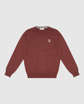 Brunello Cucinelli Children's burgundy cashmere jumper B22M10010B