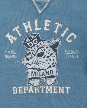 Dolce&Gabbana Children's blue sweatshirt with print L4JWNAG7PTL810