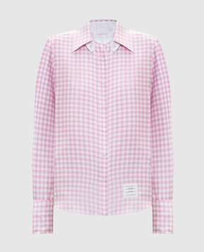 Thom Browne Pink checked silk shirt FLR016CF1040