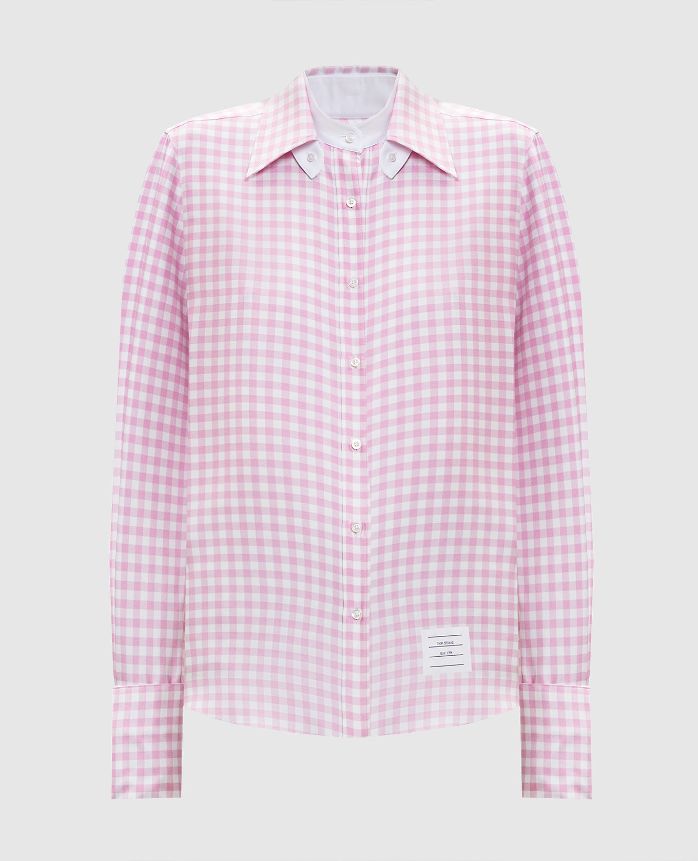 Pink checked silk shirt