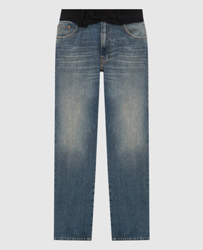 Maison Margiela MM6 Blue jeans with a worn effect SH0LA0032M30055
