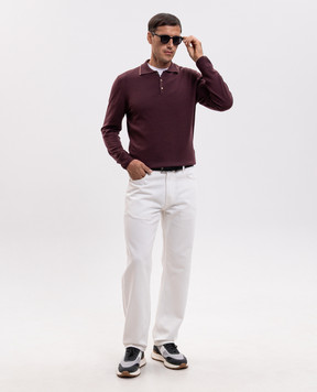 Canali Burgundy wool polo shirt MK02481C0017