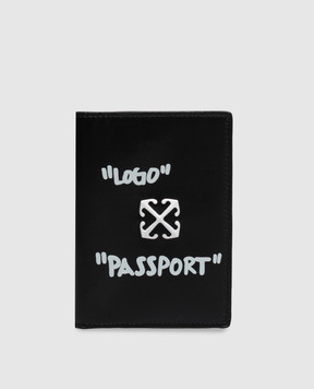 Off-White Black leather passport cover OWWNC07F26LT01