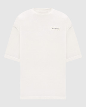 Vetements Ivory T-shirt with a print of the inscription MH27TR148Ww