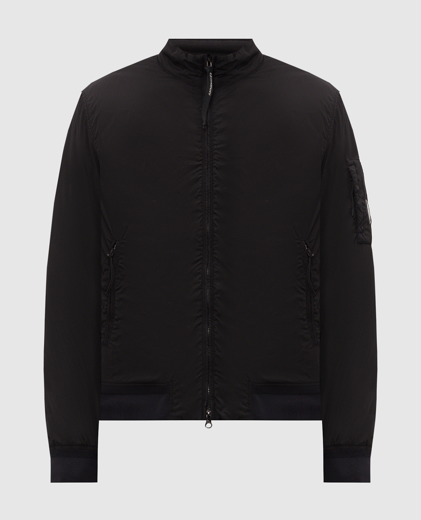 Black jacket with logo patch