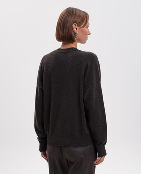 Peserico Dark brown wool, silk and cashmere pullover A99204F12A9283