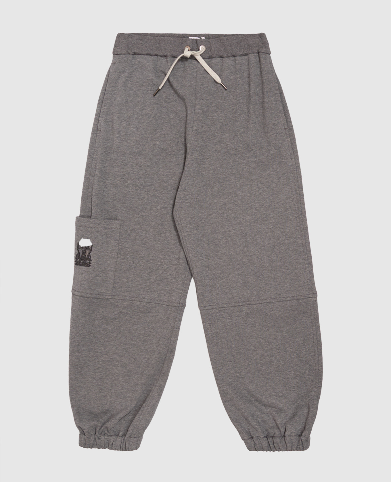 Kids' grey joggers with textured logo