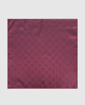 Brunello Cucinelli Burgundy patterned silk pachet scarf MX8740091