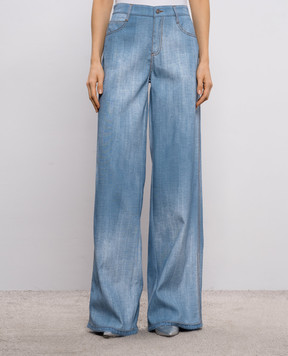 Ermanno Scervino Blue pants with denim print D487P367TEEMY