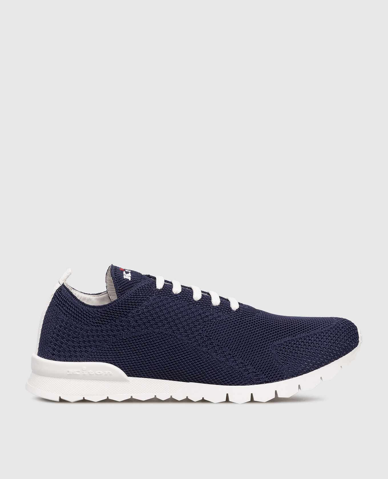 Blue sneakers with logo embroidery