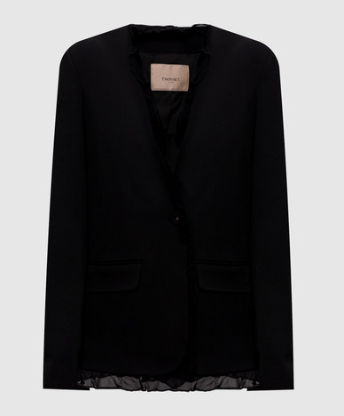 Black jacket with ruffles