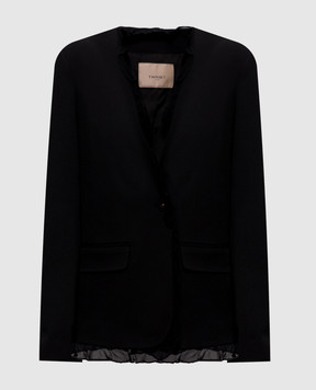 Twinset Black jacket with ruffles 262TP2275