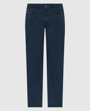 Trussardi Blue pants with logo patch P701H204863NMP380T68