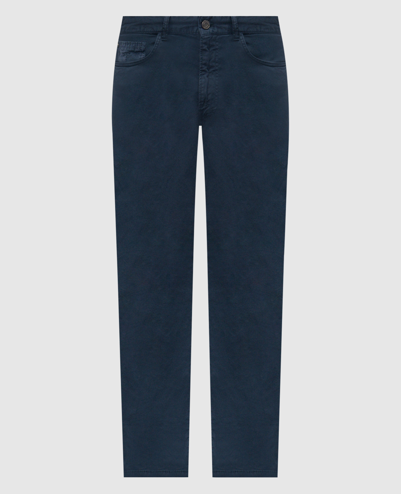 Blue pants with logo patch