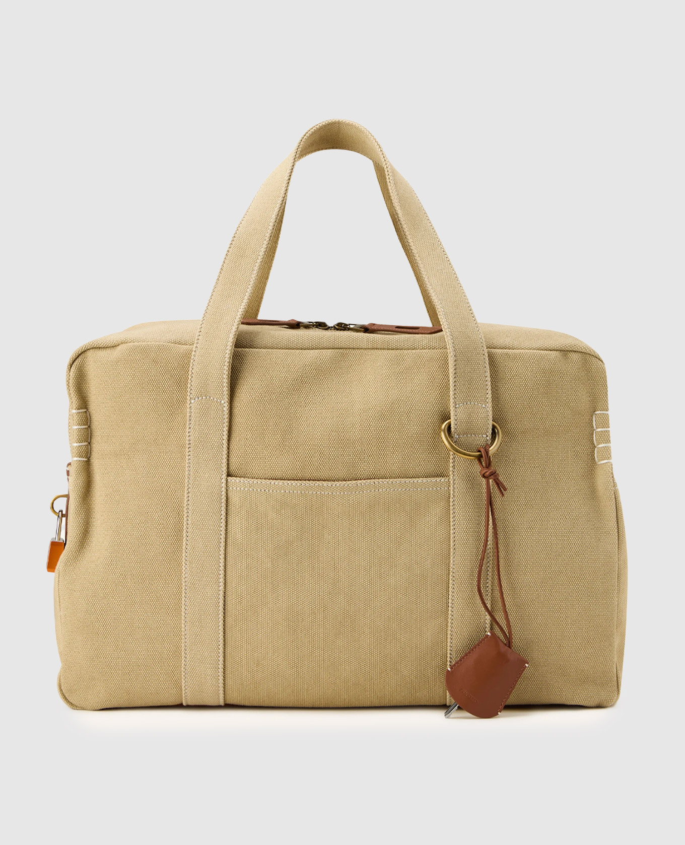 

Beige Weekender travel bag with logo JW Anderson