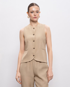 Loulou de Saison Beige PACO vest with wool PACO
