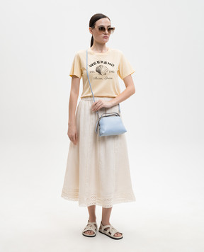 Max Mara Weekend GERGO ivory linen skirt with embroidery WKDGERGO