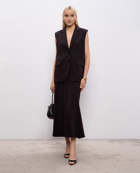 Agnona Dark brown silk vest TV1103XU5074
