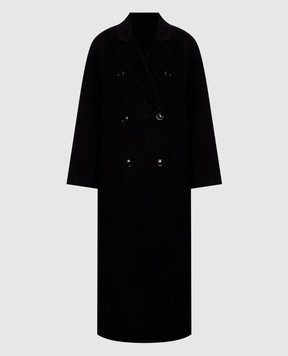 Loulou de Saison Black double-breasted IRVIN wool and cashmere coat IRVIN